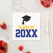 海軍と金ゴールド2024年卒業パーティーのクラス スタンダードカクテルナプキン (インサイチュ)