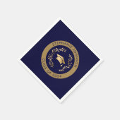 海軍と金ゴールド2024年卒業パーティーのクラス スタンダードカクテルナプキン (角)