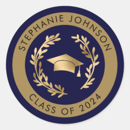 海軍と金ゴールド2024年卒業 ラウンドシール