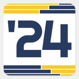 海軍と金ゴールド24年卒業クラス スクエアシール