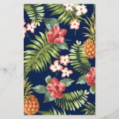 海軍と金ゴールド |トロピカルサマー結婚のメニューカード (裏面)