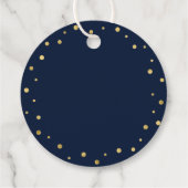 海軍と金ゴールド | モダン誕生日お願い フェイバータグ (裏面)