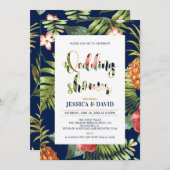 海軍と金ゴールド |夏のウェディングシャワー招待状 招待状 (正面/裏面)