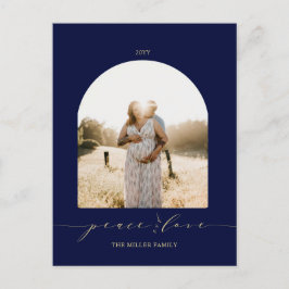 海軍と金ゴールド | Peace and Love Christmas Photo シーズンポストカード