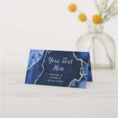 海軍と銀のアガテ大理石結婚の プレイスカード (裏面)