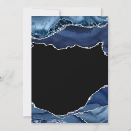 海軍と銀のアゲートブリデスメイド昼食会 招待状 (裏面)