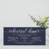 海軍と銀の書道のリハーサルディナー 招待状 (スタンド正面)