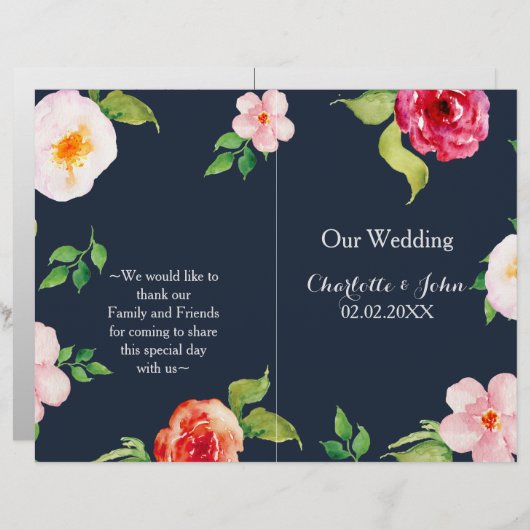 海軍と銀水色の花結婚色 (正面/裏面)