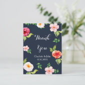 海軍と銀水色の花結婚色 ポストカード (スタンド正面)