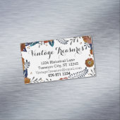 海軍と銅の花柄 マグネット名刺 (インサイチュ)