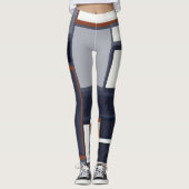 海軍と錆のミッドセンチュリーのパタモダンーン レギンス (正面)