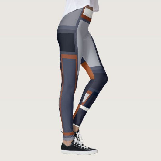 海軍と錆のミッドセンチュリーのパタモダンーン レギンス (右)