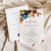 海軍と錆び水色ぼほフローラ紙プログラム チラシ