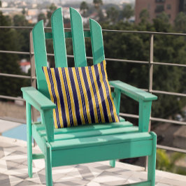 海軍と黄色のストライプ クッション