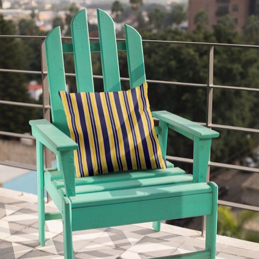 海軍と黄色のストライプ クッション