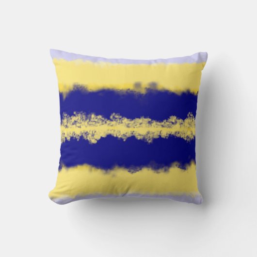 海軍と黄色の抽象芸術 グラデーション クッション (正面)