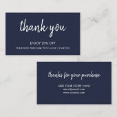 海軍に感謝 |ミニマルモダンリスト手書き 割引カード (正面/裏面)