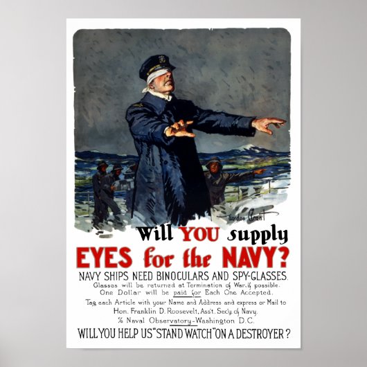 海軍に目を貸してくれるかWWI ポスター (正面)