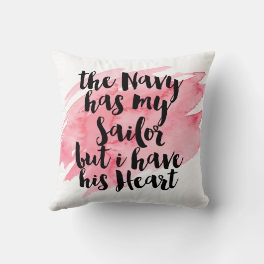 海軍に私の船員がありますが、私に彼のハートがあります クッション (裏面)