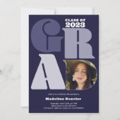 海軍のはっきりしたオーバーサイズのグラード4写真2023卒業 招待状 (正面)