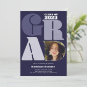 海軍のはっきりしたオーバーサイズのグラード4写真2023卒業 招待状 (スタンド正面)