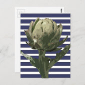 海軍のアーティチョークストライプ ポストカード (正面/裏面)