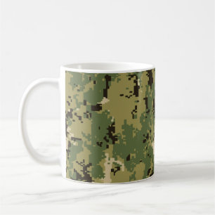 海軍のウッドランド迷彩 コーヒーマグカップ