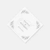 海軍のエレガントヴィンテージは書道を盛ん結婚だ スタンダードカクテルナプキン (角)