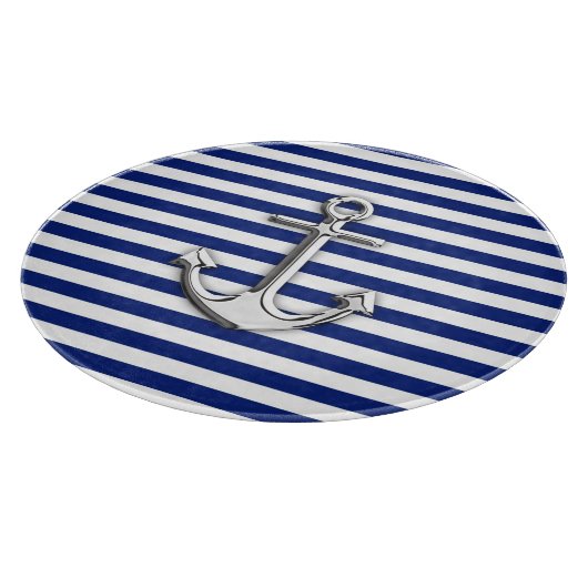 海軍のクロムいかりは縞で飾ります カッティングボード (角)