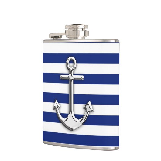 海軍のクロムいかりは縞で飾ります フラスク (左)