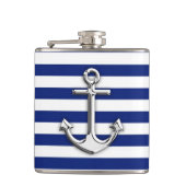 海軍のクロムいかりは縞で飾ります フラスク (正面)