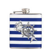 海軍のクロム人魚は縞で飾ります フラスク (正面)