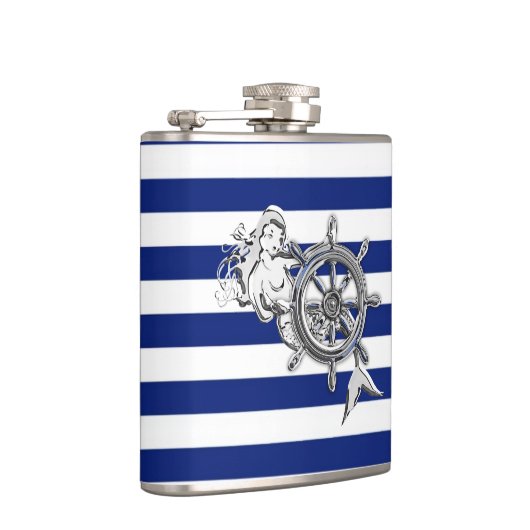 海軍のクロム人魚は縞で飾ります フラスク (右)