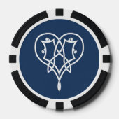 海軍のケルト織りハート ポーカーチップ (正面)