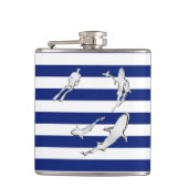 海軍のサメのクロムダイバーストライプ フラスク (正面)