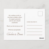 海軍のサンキューカードに結婚ひまわり ポストカード (裏面)