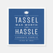 海軍のタッセルは面倒な卒業式の価値があった スタンダードカクテルナプキン (正面)