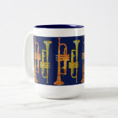 海軍のトランペットの覆い ツートーンマグカップ (正面左)