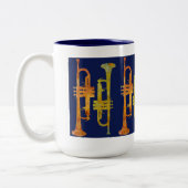海軍のトランペットの覆い ツートーンマグカップ (左)