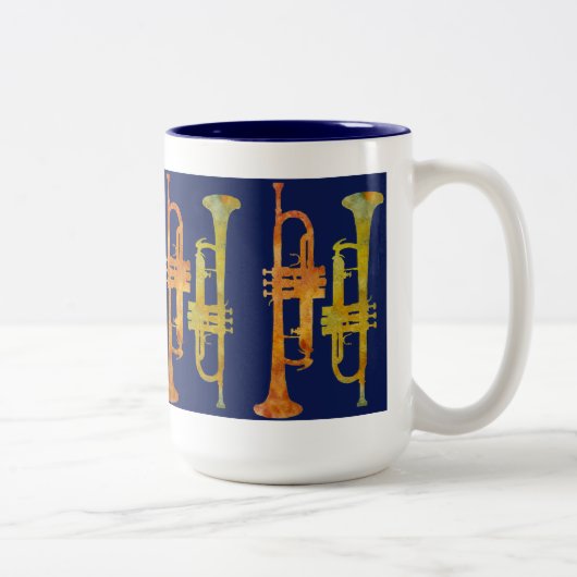 海軍のトランペットの覆い ツートーンマグカップ (右)