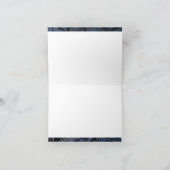 海軍のトロピカルパームリーフパターンカリグラフィスクリプト サンキューカード (内部)