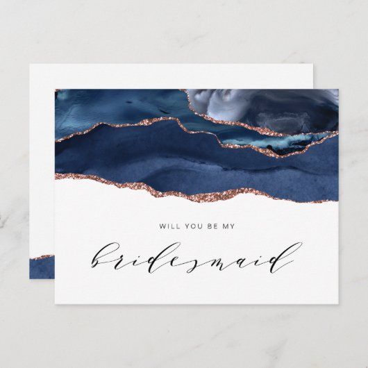 海軍のバラの金ゴールドが上がれば私の花嫁になる インビテーションポストカード (正面/裏面)