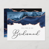 海軍のバラの金ゴールドが上がれば私の花嫁になる インビテーションポストカード (正面/裏面)