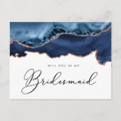 海軍のバラの金ゴールドが上がれば私の花嫁になる インビテーションポストカード (正面)