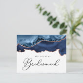 海軍のバラの金ゴールドが上がれば私の花嫁になる インビテーションポストカード (スタンド正面)