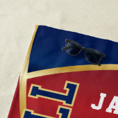 海軍のバレーボール赤と白、 ビーチタオル (インサイチュ)