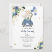 海軍のフローラサファリ動物がベビーシャワーで運転 招待状 (正面)