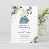 海軍のフローラサファリ動物がベビーシャワーで運転 招待状 (スタンド正面)