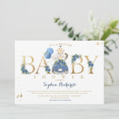 海軍のフローラサファリ動物がベビーシャワーで運転 招待状 (スタンド正面)