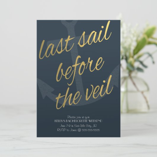 海軍のベールのバチェロレッテの前の最後の帆 招待状 (スタンド正面)